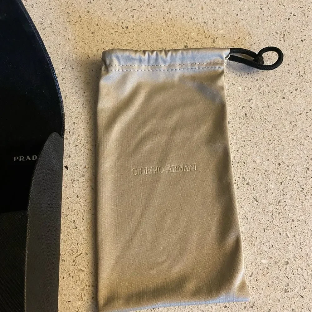 Giorgio Armani and Prada eyeglass cases